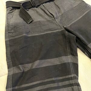 Stylish Black and Gray Striped Shorts